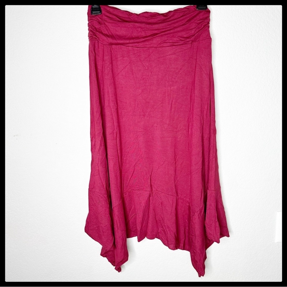 NWT PrinStory Women's Casual Flowy Handkerchief Hemline Midi Skirt NWT S…